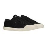CELINE ALAN AS 01 LOW LACE UP SNEAKER IN CANVAS AND CALFSKIN