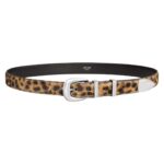 CELINE MEDIUM WESTERN BELT IN PONY CALFSKIN WITH LEOPARD PRINT