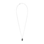 CELINE TRIOMPHE DE LYS MEDAL NECKLACE IN STERLING SILVER AND ONYX
