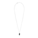CELINE TRIOMPHE DE LYS MEDAL NECKLACE IN STERLING SILVER AND ONYX