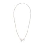 CELINE MONOCHROMS NECKLACE IN GLASS PEARLS AND BRASS WITH RHODIUM FINISH