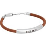 CELINE PLEIN SOLEIL BRACELET IN CALFSKIN AND BRASS WITH RHODIUM FINISH