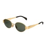 CELINE TRIOMPHE METAL 01 SUNGLASSES IN METAL GOLD-GREEN