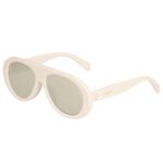 CELINE AVIATOR S300 SUNGLASSES IN ACETATE WITH MIRROR LENSES IVORY