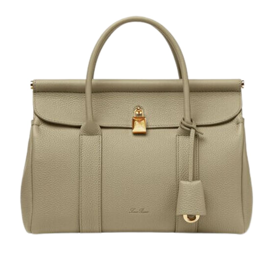 7 LORO PIANA LOOM BAG L25 DRIED TARAGON-SUN GOLD
