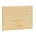 CELINE CARD HOLDER TRIOMPHE IN SHINY CALFSKIN SPRING YELLOW