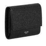 CELINE SMALL TRIFOLD WALLET IN GRAINED CALFSKIN BLACK
