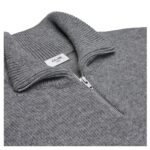 CELINE TRIOMPHE TRUCKER SWEATER IN WOOL AND CASHMERE GREY-OFF WHITE