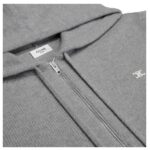 CELINE TRIOMPHE HOODED SWEATER IN WOOL AND CASHMERE MEDIUM GREY