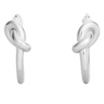 CELINE KNOT SMALL HOOPS IN BRASS WITH RHODIUM FINISH
