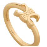 CELINE TRIOMPHE ASYMMETRIC RING IN BRASS WITH GOLD FINISH