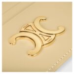 CELINE CARD HOLDER TRIOMPHE IN SHINY CALFSKIN SPRING YELLOW