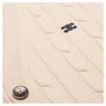 CELINE TRIOMPHE CARDIGAN IN CABLE KNIT CASHMERE CREAM