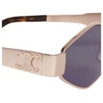 CELINE TRIOMPHE METAL 02 SUNGLASSES IN METAL ROSE GOLD-SMOKE