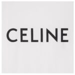 CELINE LOOSE T SHIRT IN COTTON JERSEY CHALK-BLACK