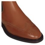 CELINE DONAVAN CHELSEA BOOT WITH BROGUES IN POLISHED BULL TAN