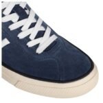 CELINE SUNSET LOW LACE UP SNEAKER IN SUEDE CALFSKIN AND CALFSKIN BLUE