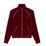 CELINE TRIOMPHE TRACKSUIT JACKET IN VELVET JERSEY BORDEAUX