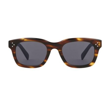 CELINE BLACK FRAME 41 SUNGLASSES IN ACETATE STRIPED HAVANA