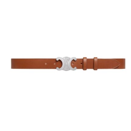 CELINE LARGE TRIOMPHE BELT IN VINTAGE CALFSKIN CAMEL