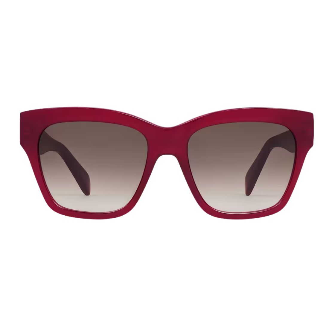 9 CELINE TRIOMPHE 09 SUNGLASSES IN ACETATE MILKY BURGUNDY