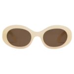 CELINE TRIOMPHE 01 SUNGLASSES IN ACETATE MILKY HAZELNUT