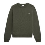CELINE TRIOMPHE CREW NECK SWEATER IN WOOL AND CASHMERE BLACK-OFF WHITE
