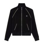 CELINE TRIOMPHE TRACKSUIT JACKET IN VELVET JERSEY BORDEAUX-ECRU