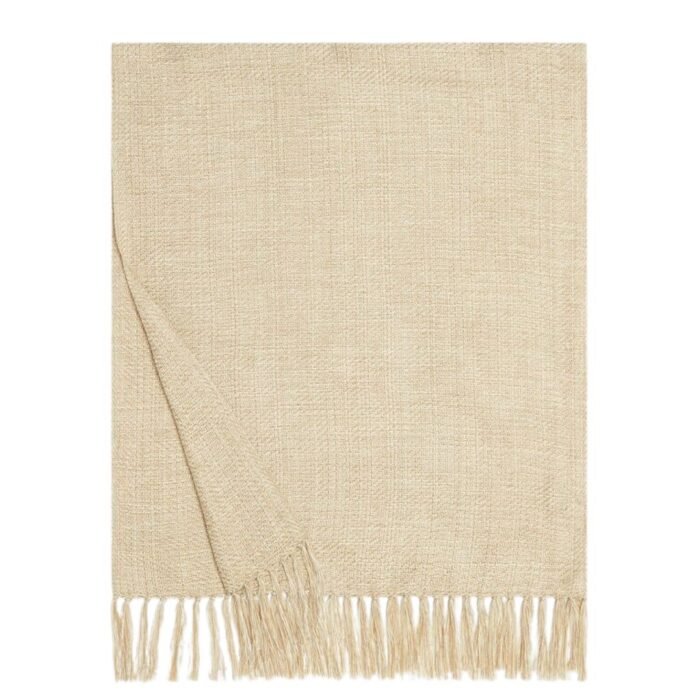LORO PIANA NATTE TWEED SCARF EGRET WHITE