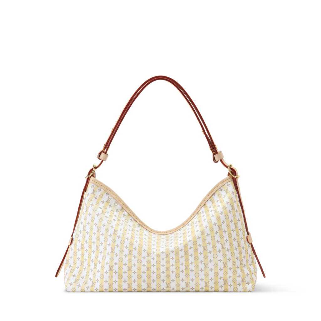 Louis Vuitton Carryall East-West Bag Coated Canvas with a sleek elongated silhouette, signature coated canvas, leather trim, gold-tone hardware, and versatile carry options.